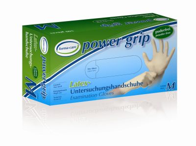 forma-care Handschuh Latex power grip M, 10 x 100 Stück, puderfrei, medium