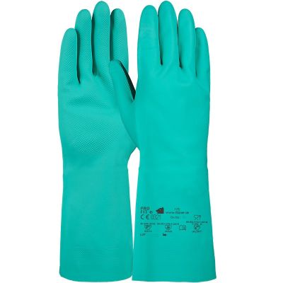 Trivex Nitril Chemikalienschutzhandschuh, M (8), innen Baumwollvelour,30 cm Schaft,CAT III, 1 Paar, medium