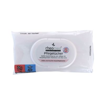 rheomed-Pflegetücher, 12 Pack à 80 Tücher, Flowpack, 17 x 20 cm