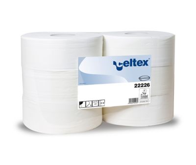 Toilettenpapier Jumborolle, 2-lagig,16 g/m² je Lg., maxi, reiner Zellstoff, 2000 Abrisse, 6Rll./Karton, 9,2 x 18cm, 360 m