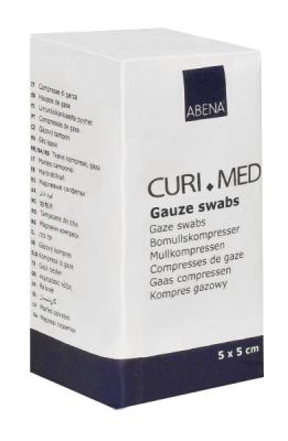 CURI-MED Mullkompresse, 8-fach, unsteril, 100 Stück, 5 x 5 cm