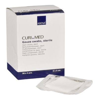 CURI-MED Mullkompresse, 8-fach, steril, 50 x 2 Stück, 5 x 5 cm