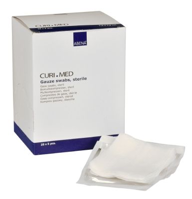 CURI-MED Mullkompresse, 8-fach, steril, 25 x 5 Stück, 7,5 x 7,5 cm
