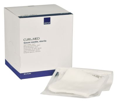 CURI-MED Mullkompresse, 8-fach, steril, 25 x 5 Stück, 10 x 10 cm
