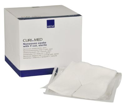 CURI-MED Schlitz-Vlieskompresse, 4-fach, steril, 50 x 2 Stück, 7,5 x 7,5 cm