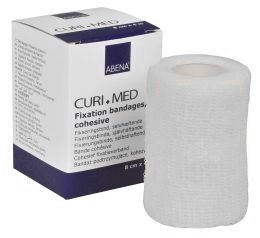 CURI-MED Haft-Fixierbinde, elastisch, kohäsive, 1 Rolle, einzeln verpackt, 8 cm x 4 m