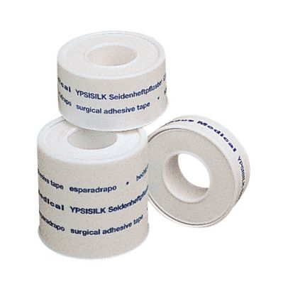 YPSISILK Heftpflaster, Kunstseide, Schutzring, 1 Rolle, 1,25 cm x 5 m