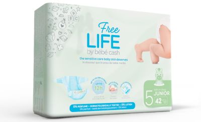 BBcash Freelife Junior / 11-16 kg / Gr.5, 2 x 42 Stück, Bauchumfang 41-62 cm, 51,5 x 31/34 cm