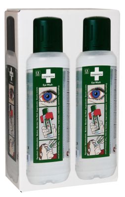Augenspülflasche zur sofortigen Spülung, 2 Flaschen inkl. Augenkappe und Staubschutzkappe, 2 x 500 ml