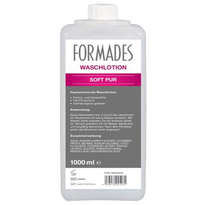 FORMADES Waschlotion Soft pur parfümfrei, 12 Spenderflaschen EURO, 1000 ml