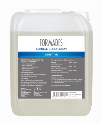 FORMADES Schnelldesinfektion Sensitive,alkoholfrei, ,auf QAV-Basis,1 Kanister, 5 Liter