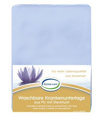 forma-care waschbare Bettschutzauflage PU, 1 Stück, mit Stecktuch, nicht chlorbleichbar, 85 x 90 cm+2 x 45 cm