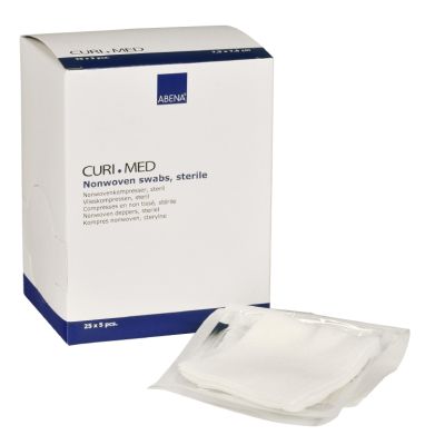 CURI-MED Vlieskompresse, 4-fach, steril, 25 x 5 Stück, 7,5 x 7,5 cm