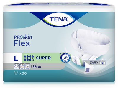 TENA ProSkin Flex Super L, 3 x 30 Stück, Umfang: 83 - 120 cm, large