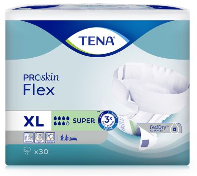 TENA ProSkin Flex Super XL, 3 x 30 Stück, Umfang: 105 - 153 cm, x-large