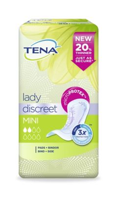 TENA Lady Discreet Mini, 6 x 30 Stück / 3,9 mm dünn, 21,9 x 3,9 cm