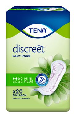 Tena Lady Discreet Mini Plus, 6 x 20 Stück, 25,1x 5 cm