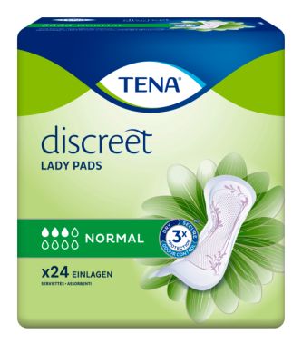 TENA Lady Discreet Normal, 12 x 24 Stück / 7,6mm dünn, 27 x 9 cm