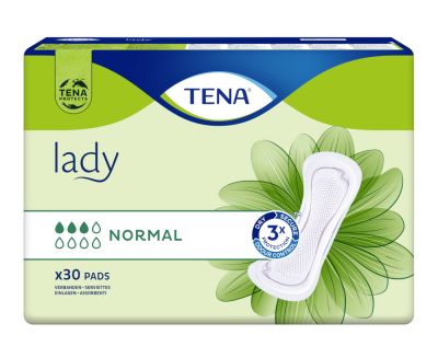 TENA lady normal, 6 x 30 Stück / 9,5mm dünn, 27 x 10 cm