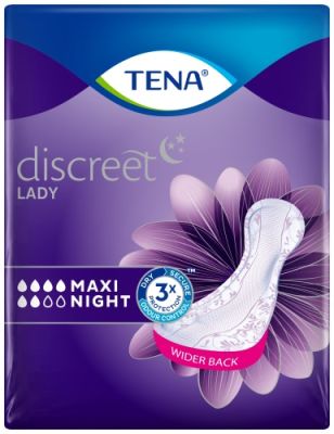 TENA Lady Discreet Maxi Night, 6 x 12 Stück / 16mm dick, 39,4 x 14,6 cm