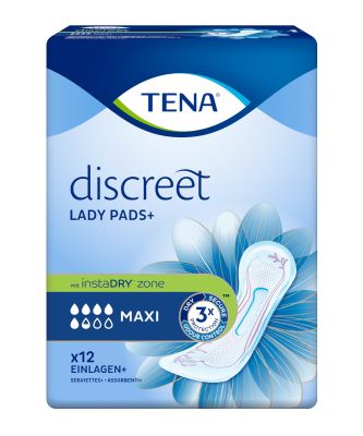 TENA Lady Discreet Maxi, 12 x 12 Stück / 16mm dünn, 38 x 13 cm