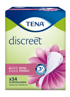TENA Lady Discreet Mini Magic, 6 x 34 Stück, 3 mm dünn, 15,2 x 6,5 cm