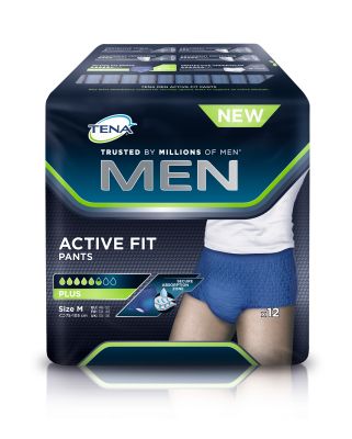 TENA MEN Active Fit Pants Plus Blau S/M, 4 x 12 Stück, Umfang: 75 - 105 cm, small/medium