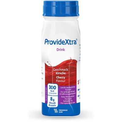 ProvideXtra DRINK, ohne Ballaststoffe&Milcheiweiß , Hochkalorisch, Kirsche, EasyBottle, 24 x 200 ml