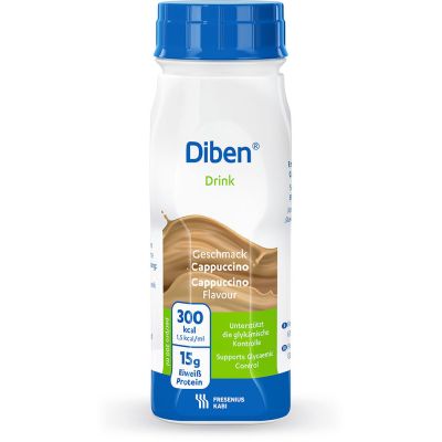Diben DRINK, mit Ballaststoffen, Hochkalorisch, Cappuccino, EasyBottle, 24 x 200 ml