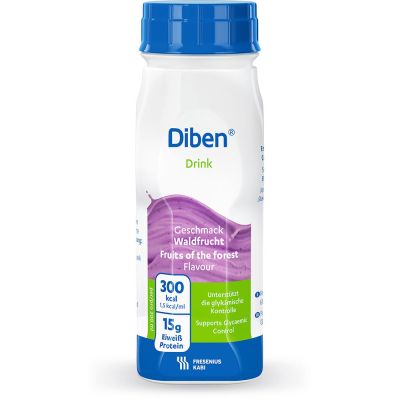 Diben DRINK, mit Ballaststoffen, Hochkalorisch, Waldfrucht, EasyBottle, 24 x 200 ml