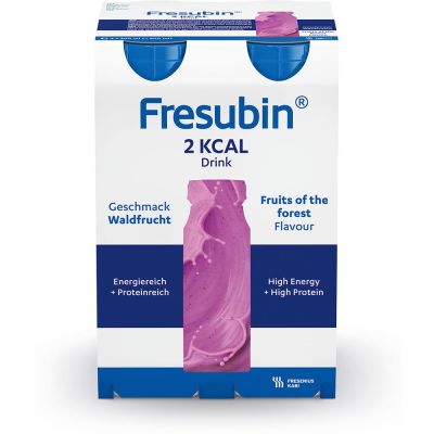Fresubin 2 kcal DRINK, ohne Ballaststoffe, Hochkalorisch, Waldfrucht, EasyBottle, 4 x 200 ml