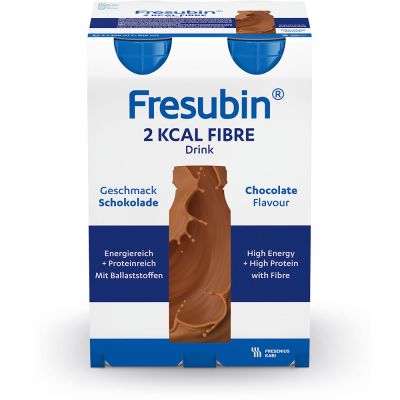 Fresubin 2 kcal fibre DRINK, mit Ballaststoffen, Hochkalorisch, Schokolade, EasyBottle, 4 x 200 ml