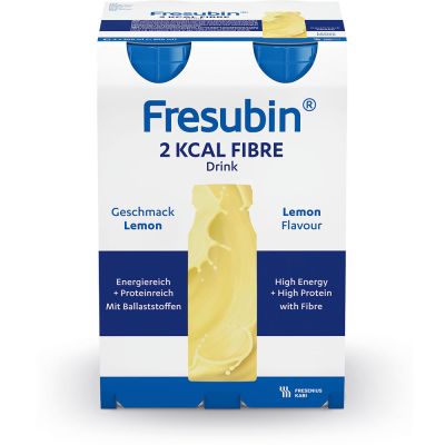 Fresubin 2 kcal fibre DRINK, mit Ballaststoffen, Hochkalorisch, Lemon, EasyBottle, 4 x 200 ml