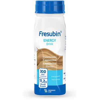Fresubin energy DRINK, ohne Ballaststoffe, Hochkalorisch, Cappuccino, EasyBottle, 24 x 200 ml