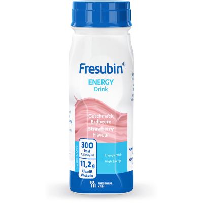 Fresubin energy DRINK, ohne Ballaststoffe, Hochkalorisch, Erdbeere, EasyBottle, 24 x 200 ml