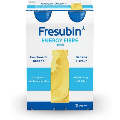 Fresubin energy fibre DRINK, mit Ballaststoffen, Hochkalorisch, Banane, EasyBottle, 4 x 200 ml