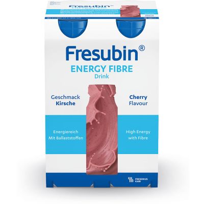 Fresubin energy fibre DRINK, mit Ballaststoffen, Hochkalorisch, Kirsche, EasyBottle, 4 x 200 ml