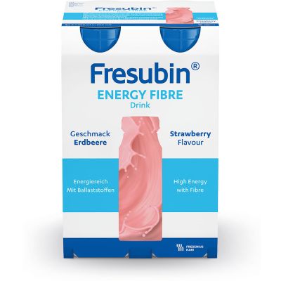 Fresubin energy fibre DRINK, mit Ballaststoffen, Hochkalorisch, Erdbeere, EasyBottle, 4 x 200 ml