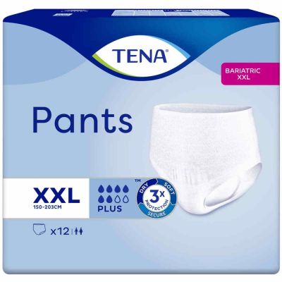 TENA Pants Bariatric Plus XXL, 4 x 12 Stück, Umfang: 150 - 203 cm, xx-large
