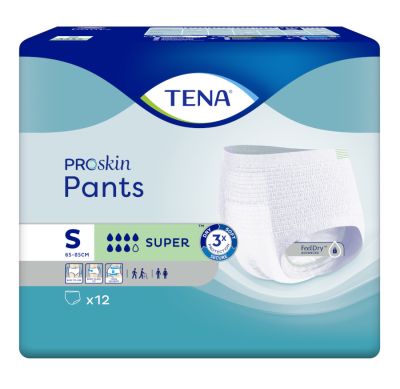 TENA Pants Super S, 4 x 12 Stück, Umfang: 65 - 85 cm, small