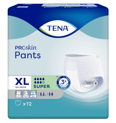TENA Pants Super XL, 4 x 12 Stück, Umfang: 120 - 160 cm, x-large