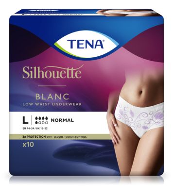 TENA Silhouette Lady Pants Normal Blanc L, 6 x 10 Stück, Umfang: 95 - 130 cm, large
