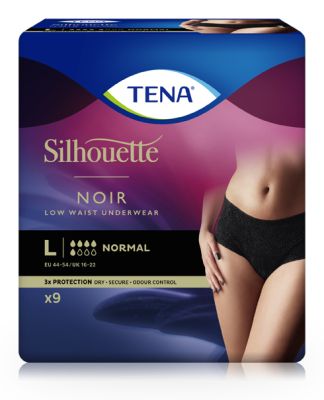 TENA Silhouette Lady Pants Normal Noir L, 6 x 9 Stück, Umfang: 95 - 130 cm, large