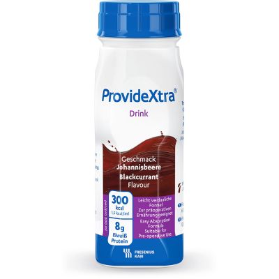 ProvideXtra DRINK, ohne Ballaststoffe&Milcheiweiß , Hochkalorisch, Johannisbeere, EasyBottle, 24 x 200 ml