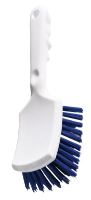 Haug Stielbürste mit kurzem Griff, Besatz: blau, ungeschlitzt, hart, 26 cm