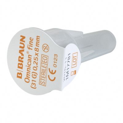 Omnican fine Penkanülen, innere Kappe, 31 G, 100 Stück, 0,25 x 8 mm