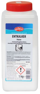 Eilfix Entkalker Pulver, für Waschmaschinen,, gewerbliche Spülmaschinen/ Heißwassergeräte, 1 kg