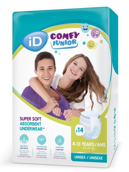 iD Comfy Junior pants 8-15 years, 24-47kg, 6 x 14 Stück, 8 - 15 Jahre, unisex, 615 x 315 mm, 85 - 100 cm