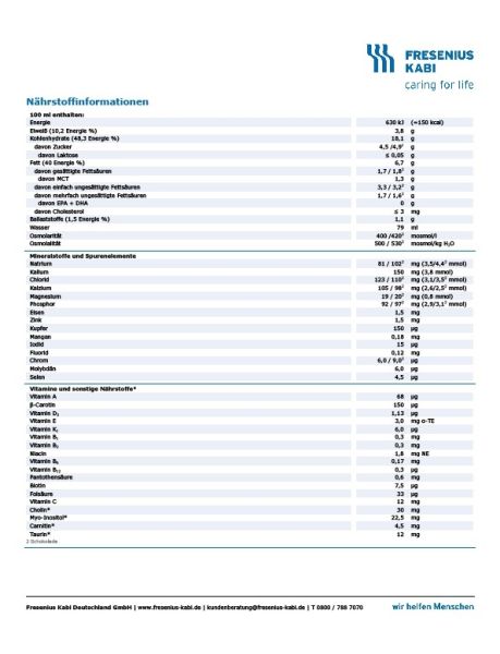 Frebini energy fibre DRINK, mit Ballaststoffen, Hochkalorisch, Vanille, EasyDrink, 24 x 200 ml