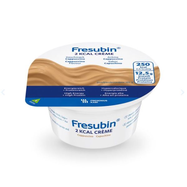Fresubin 2 kcal Crème, ohne Ballaststoffe, Hochkalorisch, Cappuccino, Plastikbecher, 24 x 125 g